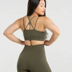 WOMEN'S BEST Power Seamless Sports Bra | Khaki