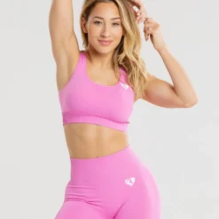 WOMEN'S BEST Power Seamless Sports Bra | Phlox Pink SPORTBEKLEIDUNG
