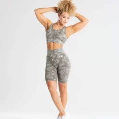 WOMEN'S BEST Camo Seamless Cycling Shorts | Green SPORTBEKLEIDUNG