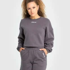 WOMEN'S BEST SPORTBEKLEIDUNG Comfort Cropped Crew Neck | Charcoal