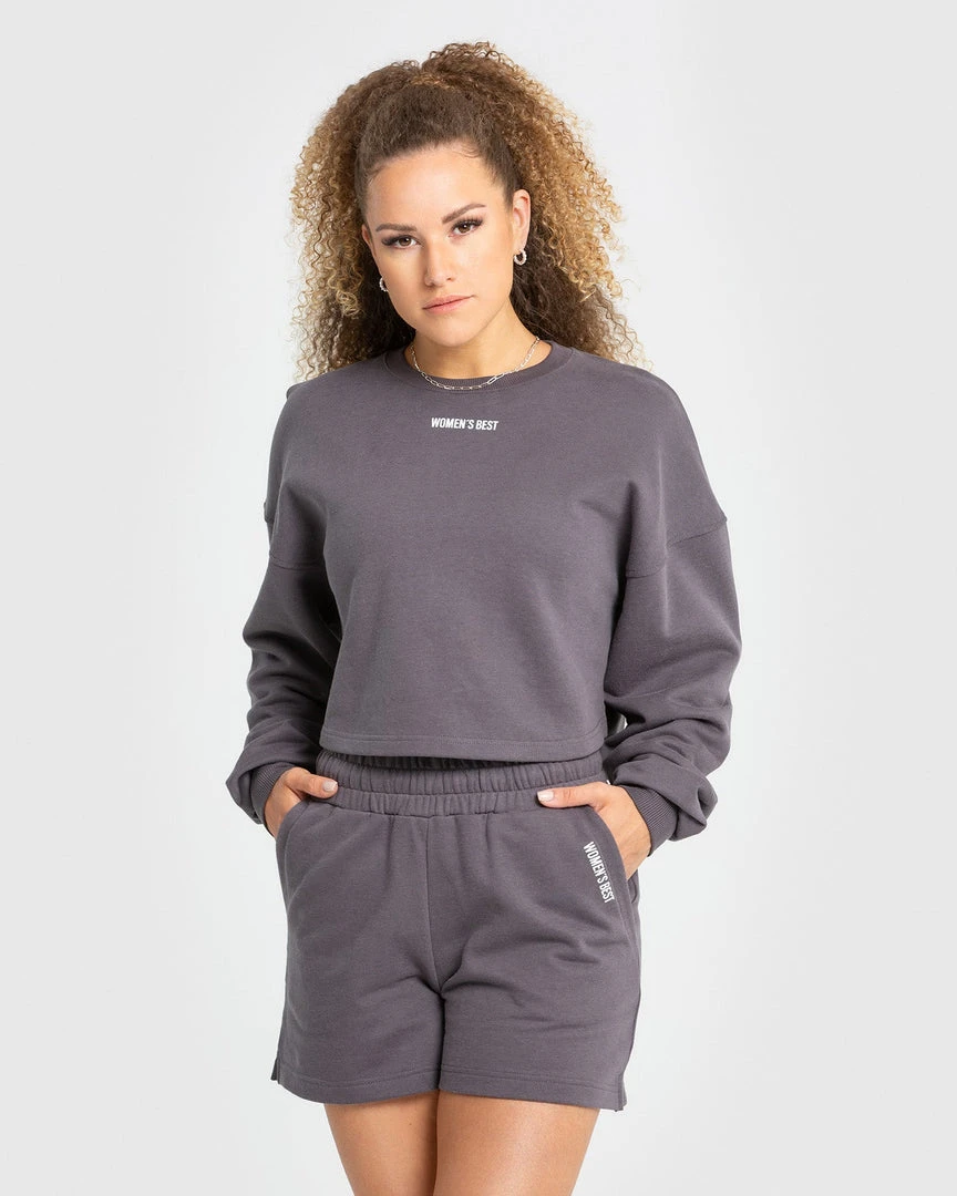 WOMEN'S BEST SPORTBEKLEIDUNG Comfort Cropped Crew Neck | Charcoal