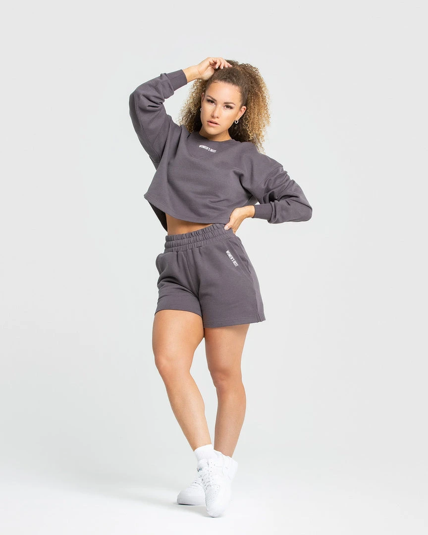 WOMEN'S BEST SPORTBEKLEIDUNG Comfort Cropped Crew Neck | Charcoal