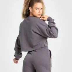 WOMEN'S BEST SPORTBEKLEIDUNG Comfort Cropped Crew Neck | Charcoal