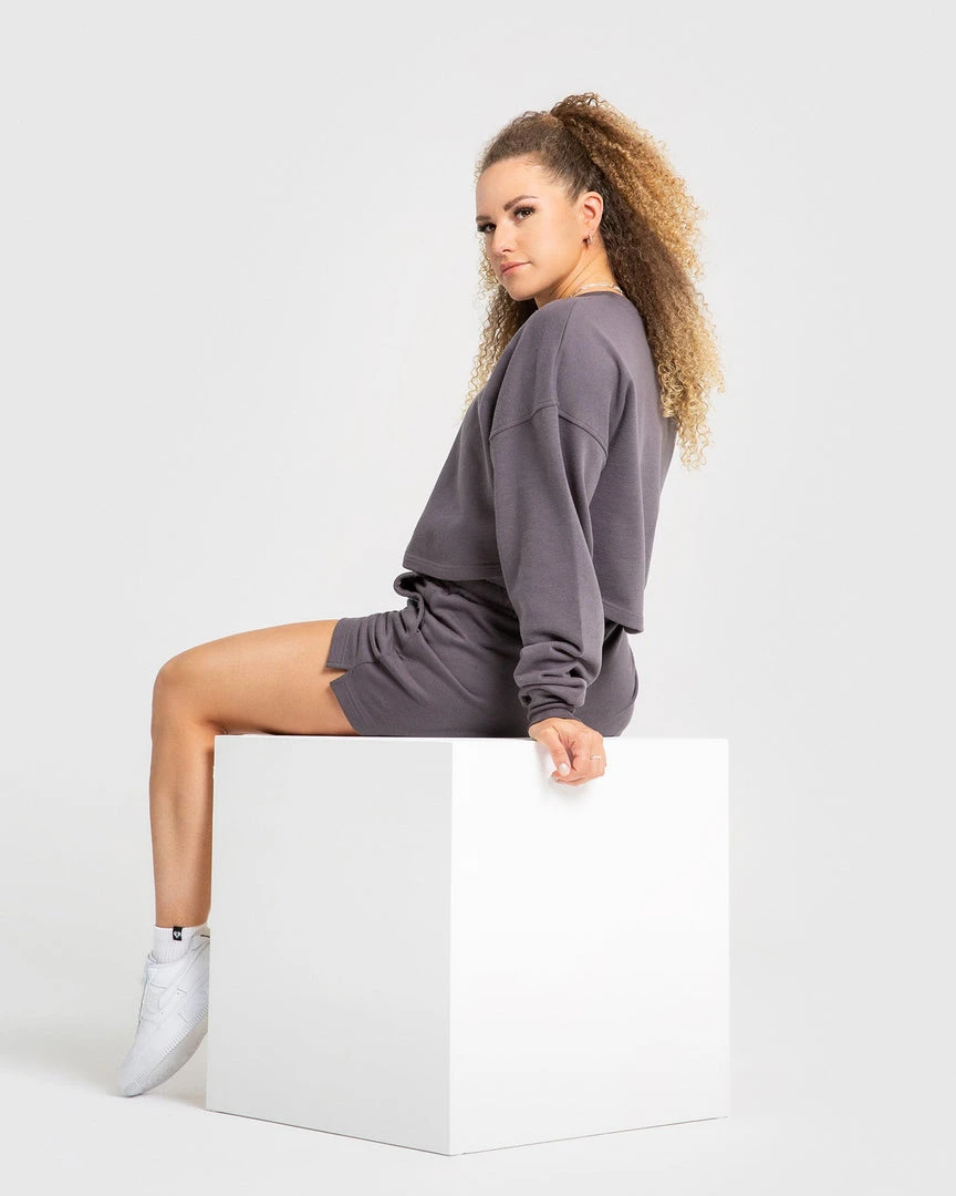 WOMEN'S BEST SPORTBEKLEIDUNG Comfort Cropped Crew Neck | Charcoal