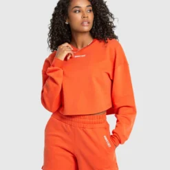 WOMEN'S BEST Comfort Cropped Crew Neck | Deep Orange