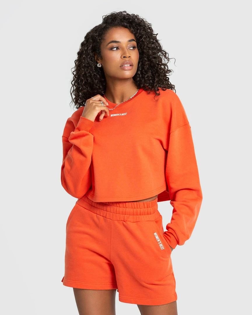 WOMEN'S BEST Comfort Cropped Crew Neck | Deep Orange