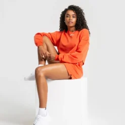WOMEN'S BEST Comfort Cropped Crew Neck | Deep Orange