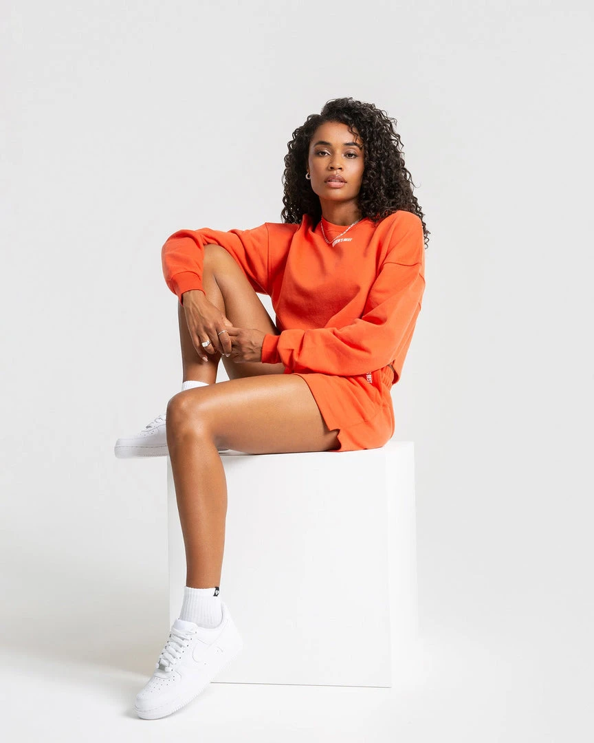 WOMEN'S BEST Comfort Cropped Crew Neck | Deep Orange