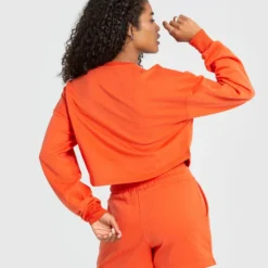 WOMEN'S BEST Comfort Cropped Crew Neck | Deep Orange