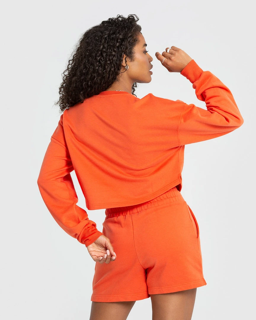 WOMEN'S BEST Comfort Cropped Crew Neck | Deep Orange