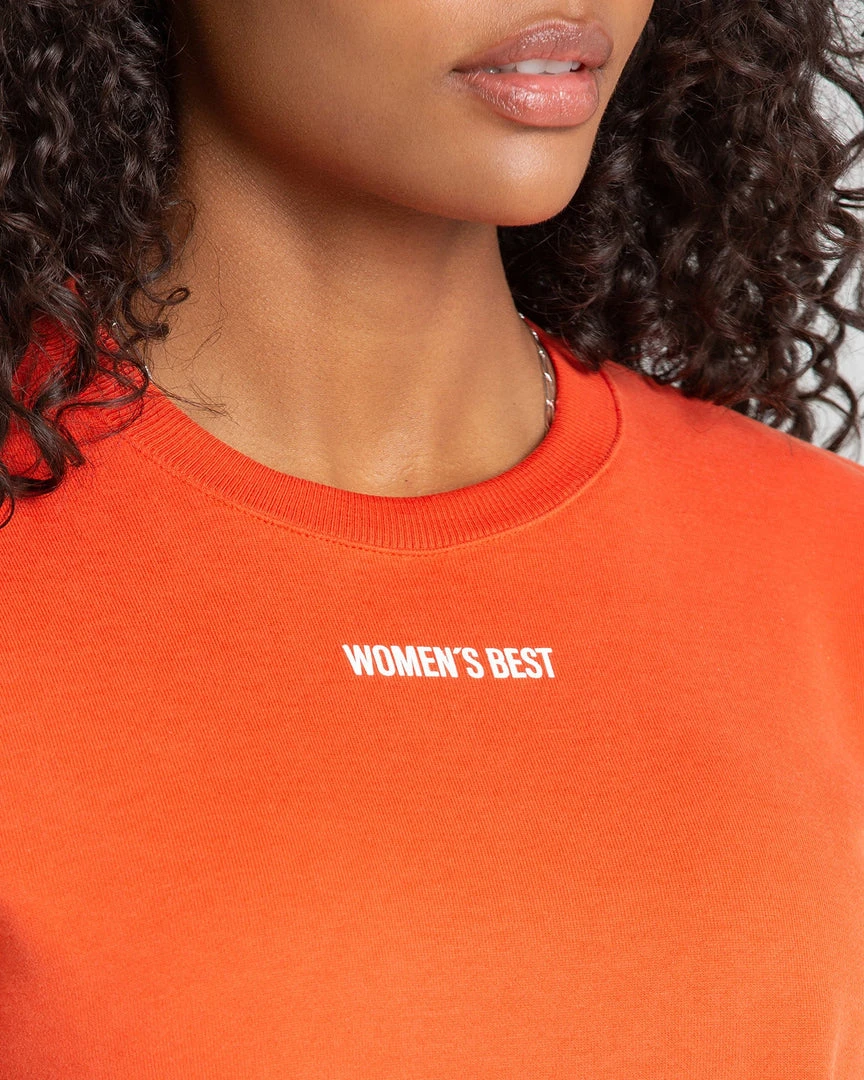 WOMEN'S BEST Comfort Cropped Crew Neck | Deep Orange