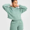 WOMEN'S BEST Comfort Cropped Crew Neck | Pastel Green