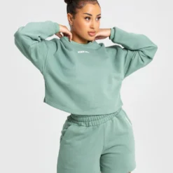 WOMEN'S BEST Comfort Cropped Crew Neck | Pastel Green