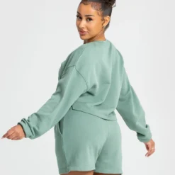 WOMEN'S BEST Comfort Cropped Crew Neck | Pastel Green