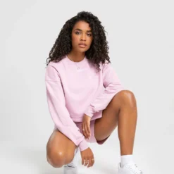 WOMEN'S BEST Comfort Cropped Crew Neck | Pastel Rose SPORTBEKLEIDUNG
