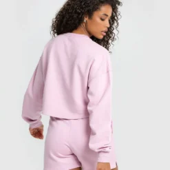 WOMEN'S BEST Comfort Cropped Crew Neck | Pastel Rose SPORTBEKLEIDUNG
