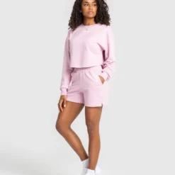 WOMEN'S BEST Comfort Cropped Crew Neck | Pastel Rose SPORTBEKLEIDUNG