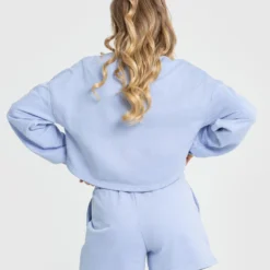 WOMEN'S BEST SPORTBEKLEIDUNG Comfort Cropped Crew Neck | Powder Blue