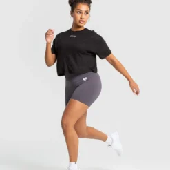 WOMEN'S BEST SPORTBEKLEIDUNG Comfort Lightweight Cropped Boxy Tee | Black