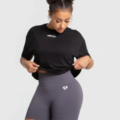 WOMEN'S BEST SPORTBEKLEIDUNG Comfort Lightweight Cropped Boxy Tee | Black