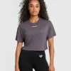 WOMEN'S BEST Comfort Lightweight Cropped Boxy Tee | Charcoal SPORTBEKLEIDUNG