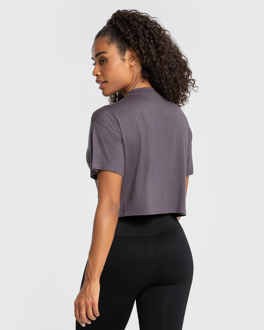 WOMEN'S BEST Comfort Lightweight Cropped Boxy Tee | Charcoal SPORTBEKLEIDUNG