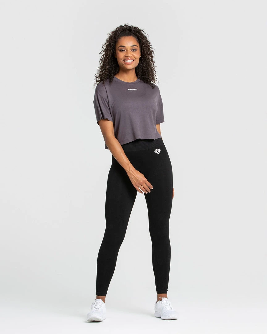 WOMEN'S BEST Comfort Lightweight Cropped Boxy Tee | Charcoal SPORTBEKLEIDUNG