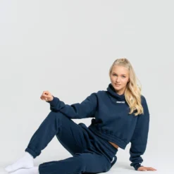 WOMEN'S BEST Comfort Cropped Hoodie | Moonlight Navy