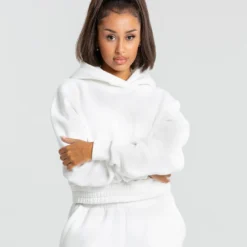 WOMEN'S BEST Comfort Cropped Hoodie | Pure White