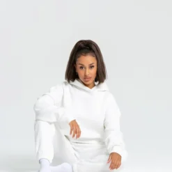 WOMEN'S BEST Comfort Cropped Hoodie | Pure White