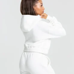 WOMEN'S BEST Comfort Cropped Hoodie | Pure White