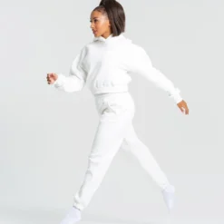 WOMEN'S BEST Comfort Cropped Hoodie | Pure White