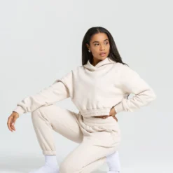 WOMEN'S BEST Comfort Cropped Hoodie | Sand