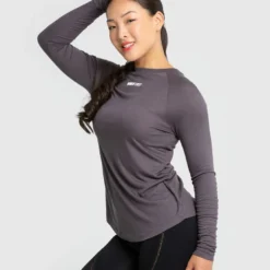 WOMEN'S BEST Comfort Lightweight Long Sleeve Tee | Charcoal SPORTBEKLEIDUNG