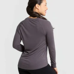 WOMEN'S BEST Comfort Lightweight Long Sleeve Tee | Charcoal SPORTBEKLEIDUNG