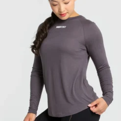 WOMEN'S BEST Comfort Lightweight Long Sleeve Tee | Charcoal SPORTBEKLEIDUNG