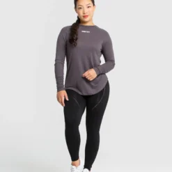 WOMEN'S BEST Comfort Lightweight Long Sleeve Tee | Charcoal SPORTBEKLEIDUNG