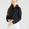 WOMEN'S BEST Power Cropped Hoodie | Black SPORTBEKLEIDUNG