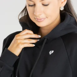 WOMEN'S BEST Power Cropped Hoodie | Black SPORTBEKLEIDUNG