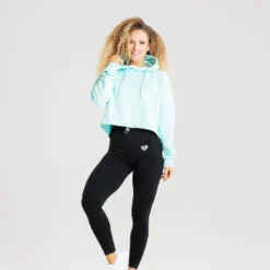 WOMEN'S BEST Power Cropped Hoodie | Bleached Aqua