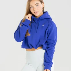 WOMEN'S BEST SPORTBEKLEIDUNG Power Cropped Hoodie | Royal Blue
