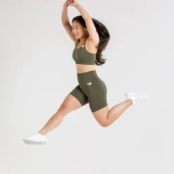 WOMEN'S BEST SPORTBEKLEIDUNG Power Seamless Cycling Shorts | Khaki