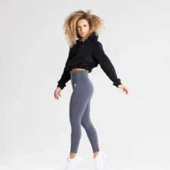 WOMEN'S BEST True Mesh Cropped Hoodie | Black SPORTBEKLEIDUNG