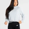 WOMEN'S BEST SPORTBEKLEIDUNG True Mesh Cropped Hoodie | Grey