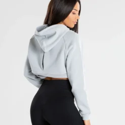 WOMEN'S BEST SPORTBEKLEIDUNG True Mesh Cropped Hoodie | Grey