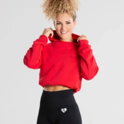 WOMEN'S BEST SPORTBEKLEIDUNG True Mesh Cropped Hoodie | Red