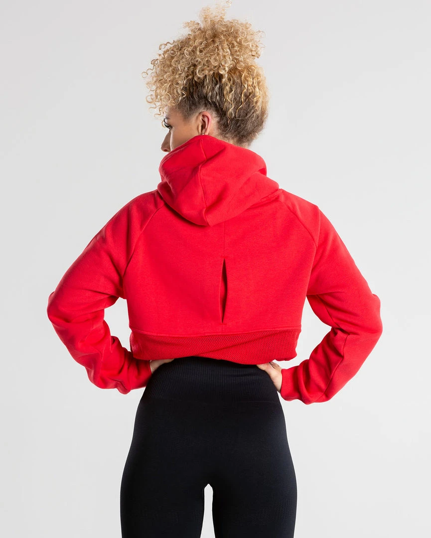 WOMEN'S BEST SPORTBEKLEIDUNG True Mesh Cropped Hoodie | Red