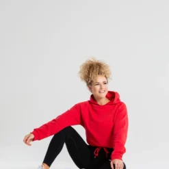 WOMEN'S BEST SPORTBEKLEIDUNG True Mesh Cropped Hoodie | Red