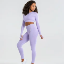 WOMEN'S BEST SPORTBEKLEIDUNG Power Seamless Long Sleeve Crop Top | Lilac