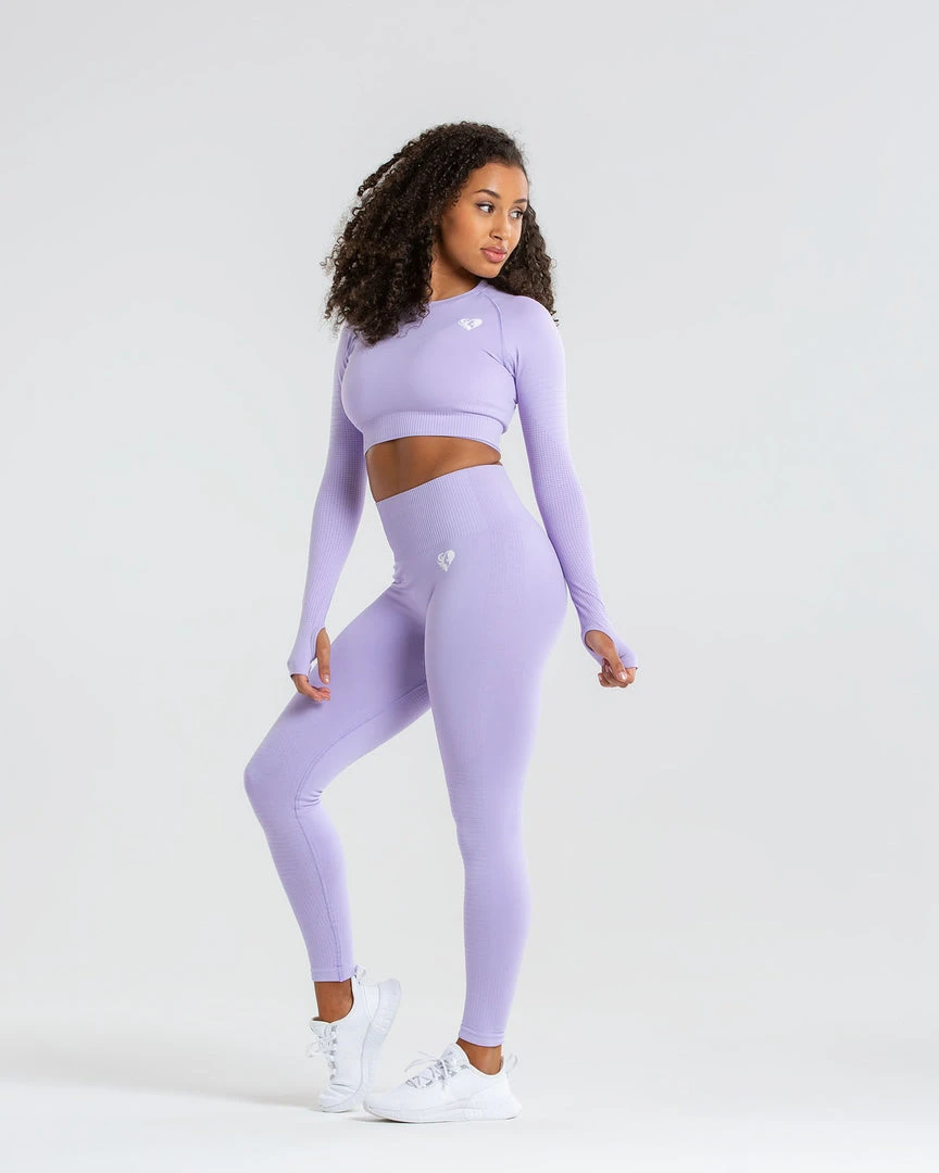 WOMEN'S BEST SPORTBEKLEIDUNG Power Seamless Long Sleeve Crop Top | Lilac